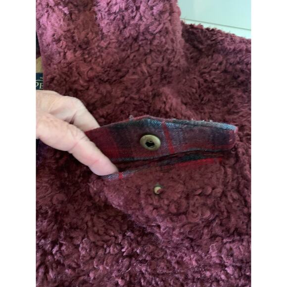 Pendleton women’s full zip fleece teddy jacket sz small red - Picture 7 of 12